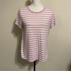 Old navy pink striped linen top women’s size medium